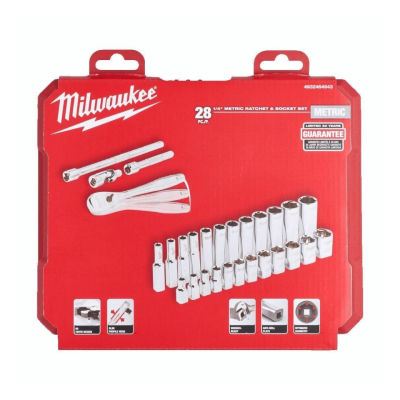 ชุดประแจบล็อก 1/4" 28 ชิ้น MILWAUKEE รุ่น 4932464943