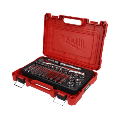 MILWAUKEE 1/2" Drive 28 PC Metric Socket Ratchet Set