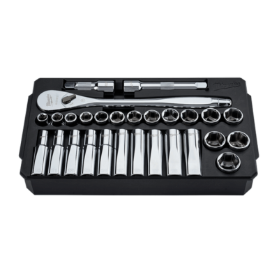 MILWAUKEE 1/2" Drive 28 PC Metric Socket Ratchet Set
