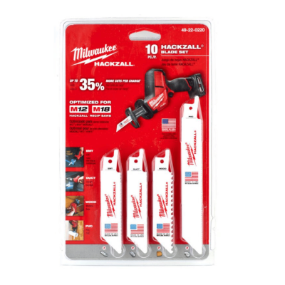 ชุดใบเลื่อยแฮ็คซอลตัดไม้ ท่อโลหะบาง ท่อพีวีซี MILWAUKEE รุ่น 49-22-0220 (10 ใบ/แพ็ค)