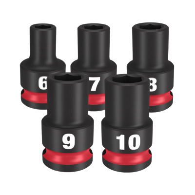 ลูกบล็อกกระแทกสั้น 6P 3/8" เบอร์ 6-24 มม. MILWAUKEE