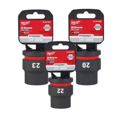 ลูกบล็อกกระแทกสั้น 6P 3/8" เบอร์ 6-24 มม. MILWAUKEE