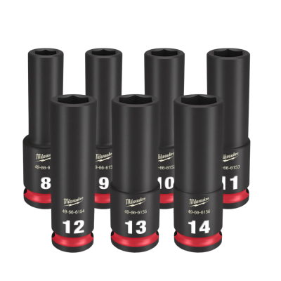 ลูกบล็อกกระแทกยาว 6P 3/8" เบอร์ 8-24 มม. MILWAUKEE