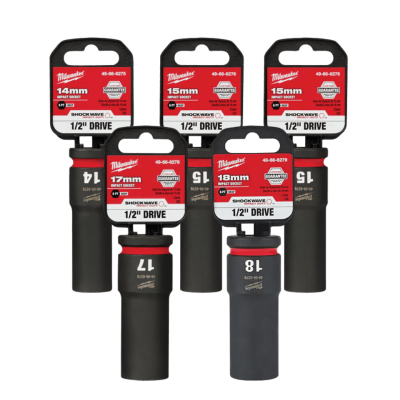 ลูกบล็อกกระแทกยาว 6P 1/2" เบอร์ 14-30 มม. MILWAUKEE
