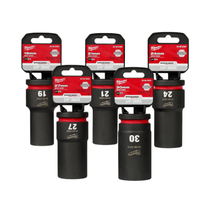 ลูกบล็อกกระแทกยาว 6P 3/4" เบอร์ 19-46 มม. MILWAUKEE