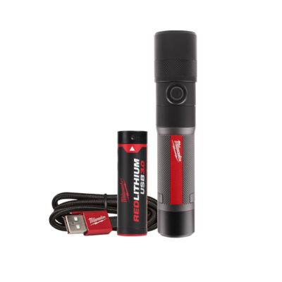 ไฟฉายโลหะหมุนปรับแสง LED REDLITHIUM™ USB MILWAUKEE รุ่น L4 TMLED-301