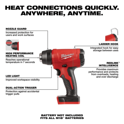 MILWAUKEE M18 BHG-0 M18™ Compact Heat Gun (Tool Only)