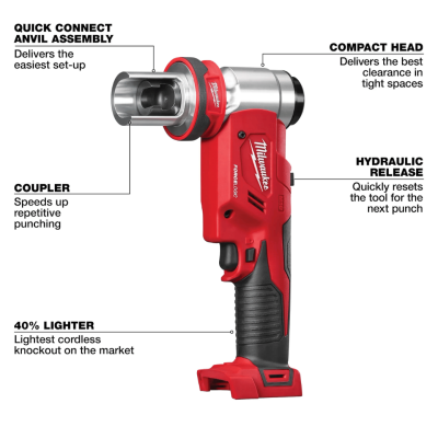MILWAUKEE M18 HKP-0C18V 6-Ton Hydraulic Knockout Tool (Tool Only)