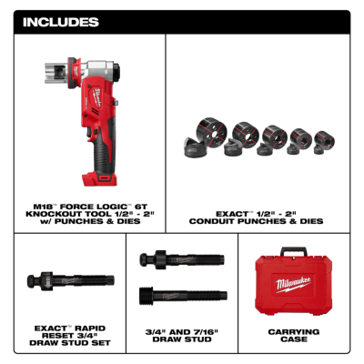 MILWAUKEE M18 HKP-0C18V 6-Ton Hydraulic Knockout Tool (Tool Only)