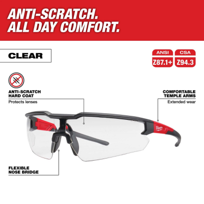 แว่นตาเซฟตี้ MILWAUKEE รุ่น SAFETY GLASSES