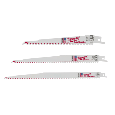 MILWAUKEE Thin Kerf Wood-Cutting Reciprocating Saw Blades 6" / 9" / 12", 5 TPI (5-Piece Pack)