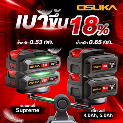 OSUKA Ultracell+ / Supreme Power 20V Battery, available in 2.0–15.0Ah capacity