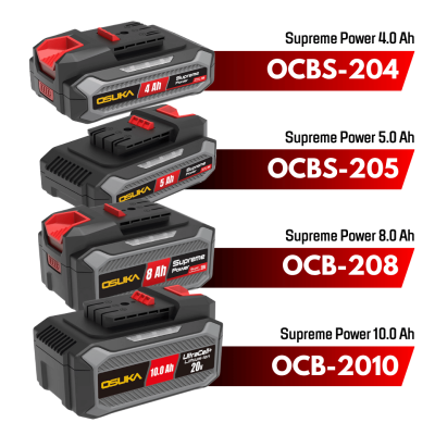 OSUKA Ultracell+ / Supreme Power 20V Battery, available in 2.0–15.0Ah capacity