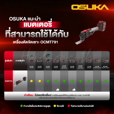 เครื่องตัด ขัด เซาะ ไร้สาย 20V OSUKA รุ่น OCMT791