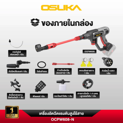 OSUKA OCPW608 20V Cordless High-Pressure Washer