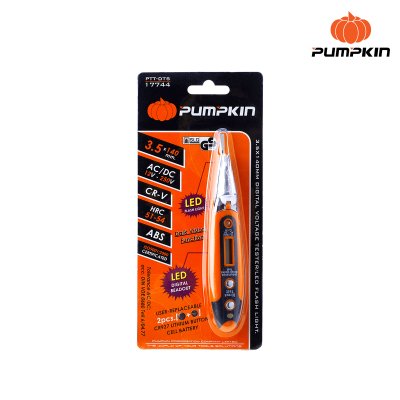 ไขควงลองไฟดิจิตอลพร้อมไฟฉาย LED PUMPKIN รุ่น 17744/PTT-DTS ไขควงลองไฟดิจิตอลพร้อมไฟฉาย LED PUMPKIN รุ่น 17744/PTT-DTS