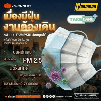 หน้ากากอนามัยทางการแพทย์ 3 ชั้น Take Care Plus PUMPKIN