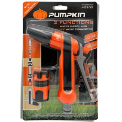 ชุดปืนฉีดน้ำ 2 ฟังก์ชั่น พร้อมข้อต่อ สายยาง 1/2"-5/8" PUMPKIN รุ่น PTT-2WPC1258 ชุดปืนฉีดน้ำ 2 ฟังก์ชั่น พร้อมข้อต่อ สายยาง 1/2"-5/8" PUMPKIN รุ่น PTT-2WPC1258