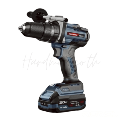 สว่านกระแทกไร้สาย 20V 13 มม. Brushless ROWEL รุ่น DBD160 (รวมแบต 4 Ah x 1)