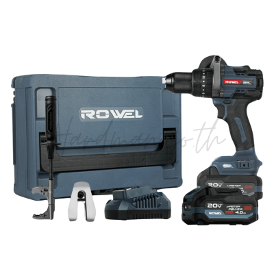 สว่านกระแทกไร้สาย 20V 13 มม. Brushless ROWEL รุ่น DBD160 (รวมแบต 4 Ah x 1)