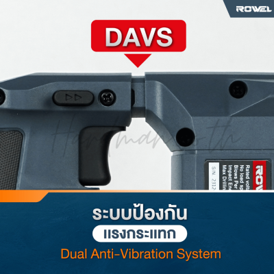 สว่านโรตารี่ไร้สาย 20V Brushless ROWEL รุ่น DRH240 (รวมแบต 4 Ah x 1)