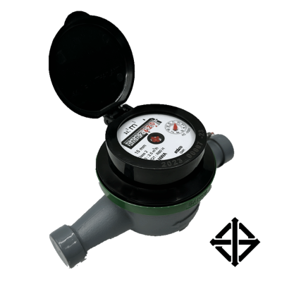 มาตรวัดนํ้าระบบเฟืองจักรสองชั้นแนวนอน 1/2 นิ้ว 4 หุน SANWA รุ่น GMK15-H R80