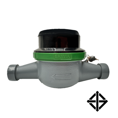 มาตรวัดนํ้าระบบเฟืองจักรสองชั้นแนวนอน 1/2 นิ้ว 4 หุน SANWA รุ่น GMK15-H R80