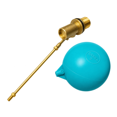 ลูกลอยก้านสั้นแกนทองเหลือง ขนาด 1/2"-1" SANWA