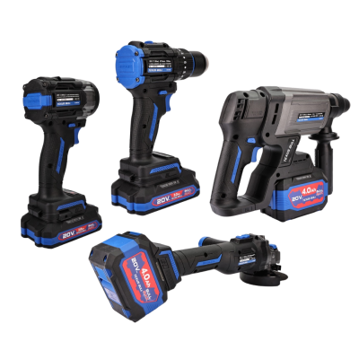 26mm Rotary Hammer Drill/Hand Grinder/Cordless Drill and Impact Driver Set TEXUS BULL TX-8457