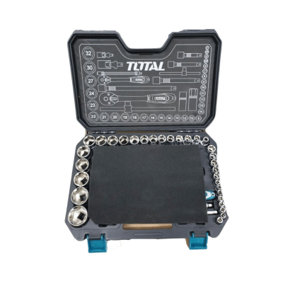 ชุดบ๊อกซ์ 44 ชิ้น ขนาด 1/4 นิ้ว 1/2 นิ้ว รุ่น THT421441 TOTAL ชุดบ๊อกซ์ 44 ชิ้น ขนาด 1/4 นิ้ว 1/2 นิ้ว รุ่น THT421441 TOTAL