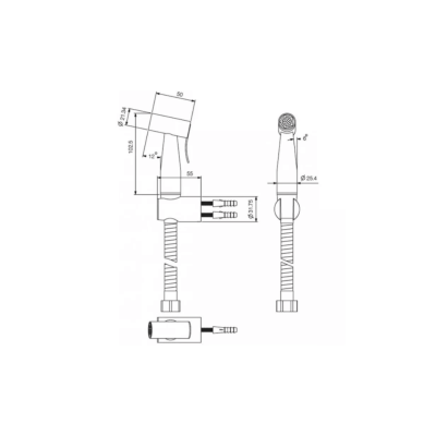 ชุดสายฉีดชำระสแตนเลส304 รุ่น VRH FXVH0-0040ES ชุดสายฉีดชำระสแตนเลส304 รุ่น VRH FXVH0-0040ES