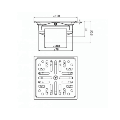 ตะแกรงกันกลิ่นสแตนเลส VRH รุ่น FUVHU-W002AS ตะแกรงกันกลิ่นสแตนเลส VRH รุ่น FUVHU-W002AS