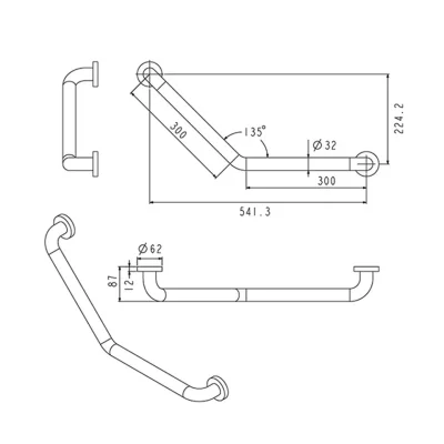 ราวทรงตัว 135 องศา(ซ้าย/ขวา) VRH รุ่น FBVHC-TS792D