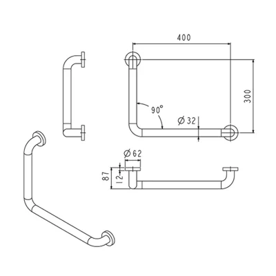 ราวทรงตัว 90 องศา(ขวา) VRH รุ่น FBVHC-TS791A