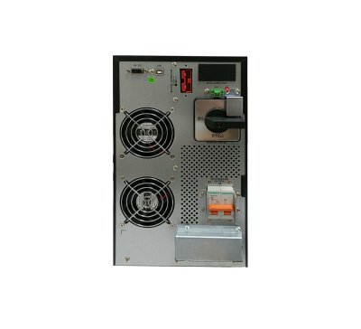 ด้านหลังเครื่องสำรองไฟฟ้า UPS SERVER PRO 6–10kVA แสดงพอร์ตเชื่อมต่อ ระบบระบายความร้อน และช่องต่อสายไฟ รองรับการใช้งานกับเซิร์ฟเวอร์และอุปกรณ์สำคัญ