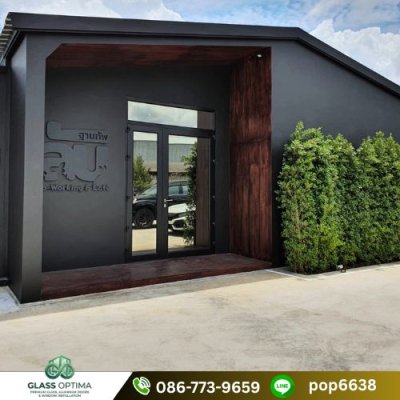 รับทำประตูกระจกอลูมิเนียม สำหรับร้านค้าและคาเฟ่