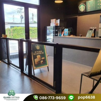 รับทำประตูกระจกอลูมิเนียม สำหรับร้านค้าและคาเฟ่