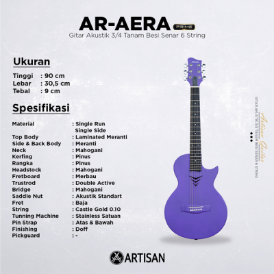 ARTISAN Gitar Akustik 3/4 Tanam Besi ( AR - AERA Prime ) Senar 6 String