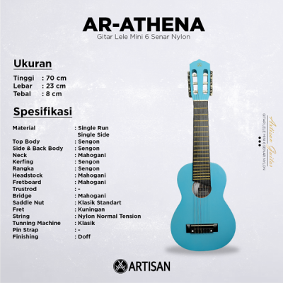 ARTISAN Gitar Lele Mini ( AR - ATHENA ) Senar 6 Nylon