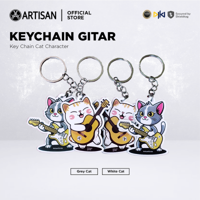 ARTISAN Keychain Gitar Cat Character Original