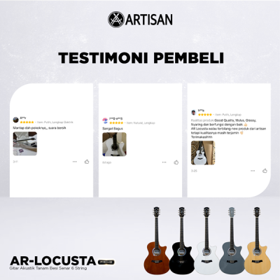 ARTISAN Gitar Akustik Tanam Besi ( AR - LOCUSTA Prime ) Senar 6 String