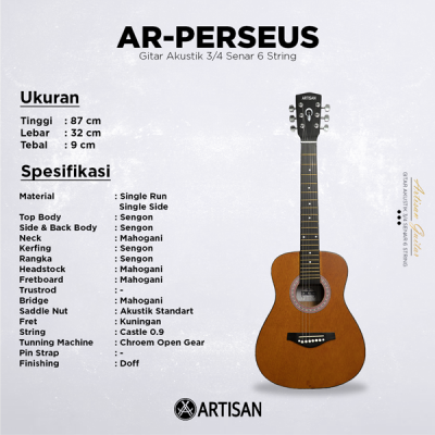 ARTISAN Gitar Akustik 3/4 ( AR - PERSEUS ) Senar 6 String