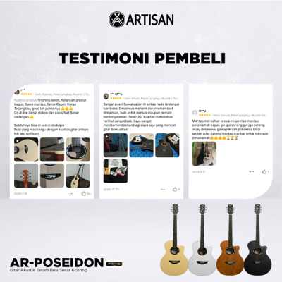 ARTISAN Gitar Akustik Tanam Besi ( AR - POSEIDON Prime ) Senar 6 String