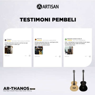 ARTISAN Gitar Bass Akustik Tanam Besi ( AR - THANOS Prime ) Senar 4 String