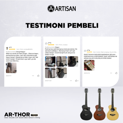 ARTISAN Gitar Akustik 3/4 Tanam Besi (AR - THOR Prime) Senar 6 String