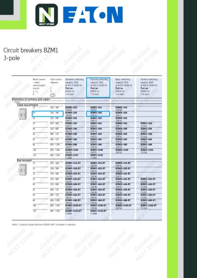 เบรกเกอร์ MCCB 3P 20AT/100AF 18kA at 415V รุ่น BZME1-A20