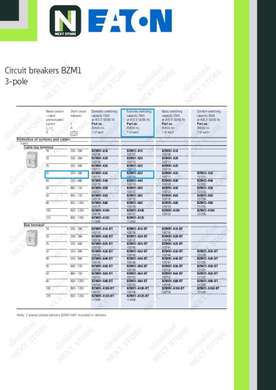 เบรกเกอร์ MCCB 3P 32AT/100AF 18kA at 415V รุ่น BZME1-A32