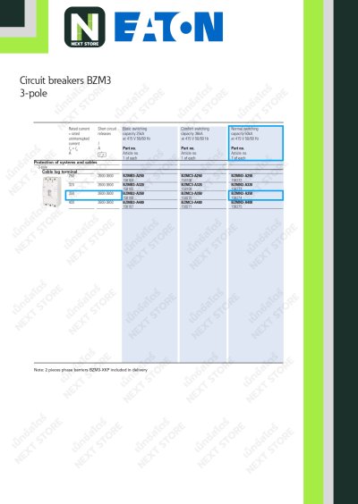 เบรกเกอร์ MCCB 3P 350AT/400AF 50kA at 415V รุ่น BZMN3-A350