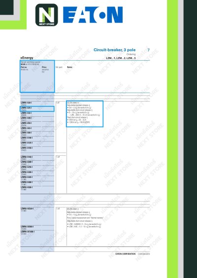 เบรกเกอร์ MCCB 3P 25AT/160AF 50kA at 415V รุ่น LZMN1-A25