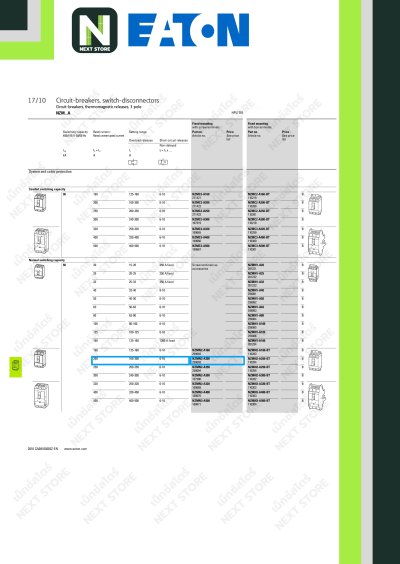 เบรกเกอร์ MCCB3P200AT/300AFSIZE2,50kAat415Vรุ่นNZMN2-A200-AS